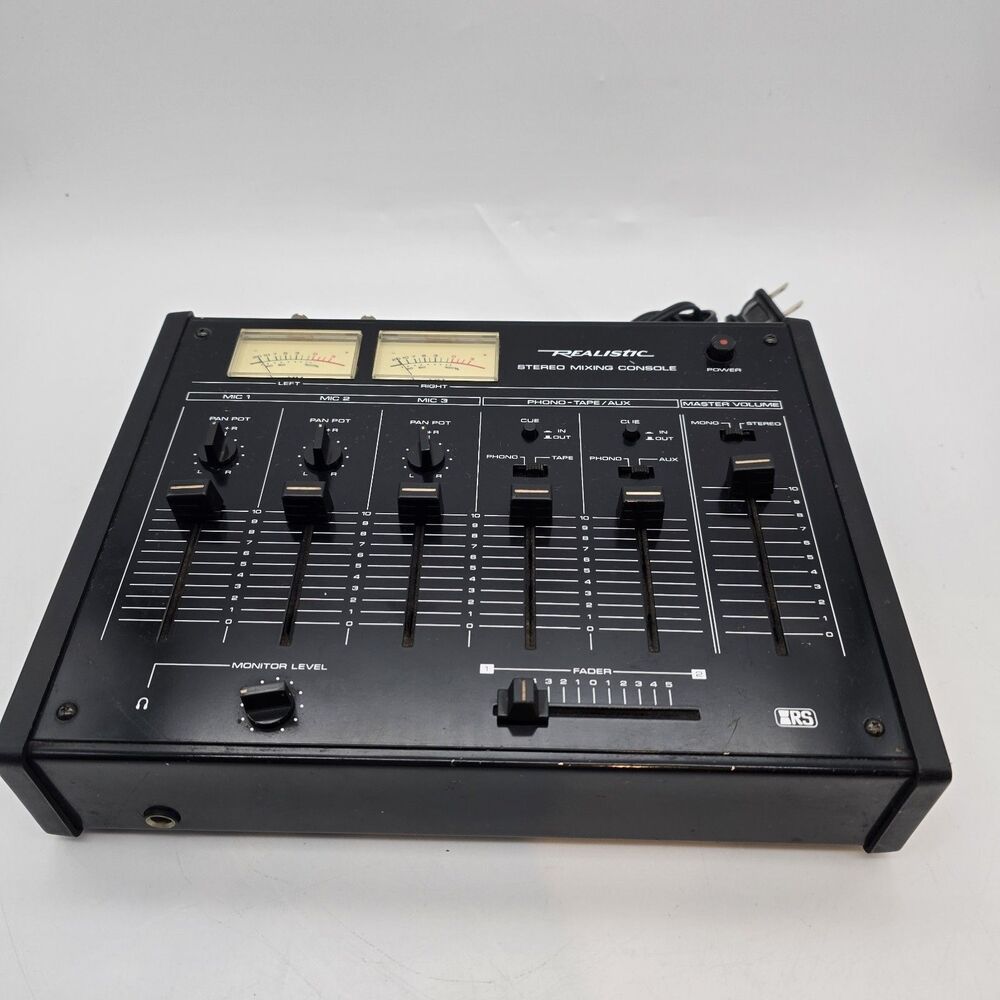 Vintage Realistic 32-1200B Stereo Mixing Console Mixer Dual VU Meters Tested
